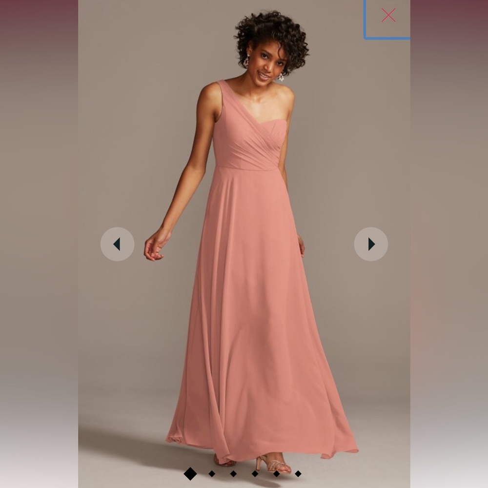 David’s Bridal One Shoulder Bridesmaid dress - Dessert Coral